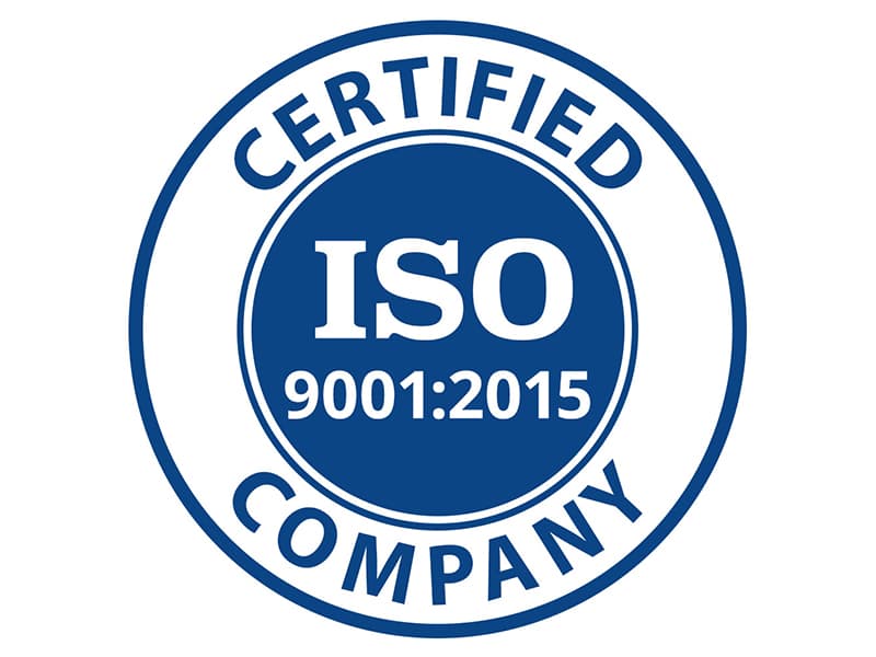ISO 9001:2015 certification seal